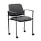 Boss Square Back Diamond Stacking Chair with Arm In Black Caressoft B9503R-CS - alternate 1